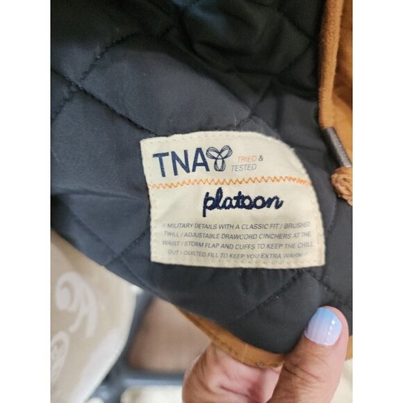 Aritzia TNA Platoon Womens Medium Brown Military Style Quilted Jacket Coat XS - Picture 11 of 15